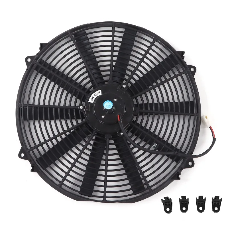 

24V 120W 16-inch Universal Slim Electric Radiator Cooling Fan - Push/Pull Functionality, Suitable for Cars, Trucks, RVs - High-E
