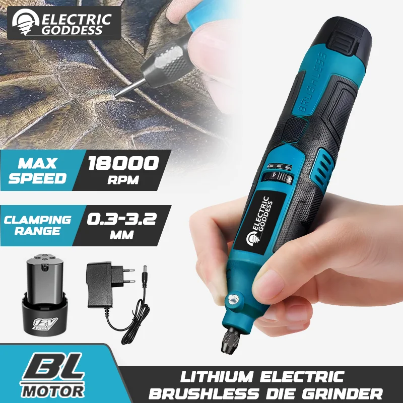 

Мини-бесщеточная электрическая дрель, 18000 об/мин, беспроводная мини-ручная дрель, вращающиеся инструменты, деревообрабатывающие гравировальные ручки, инструменты для батареи 12 В