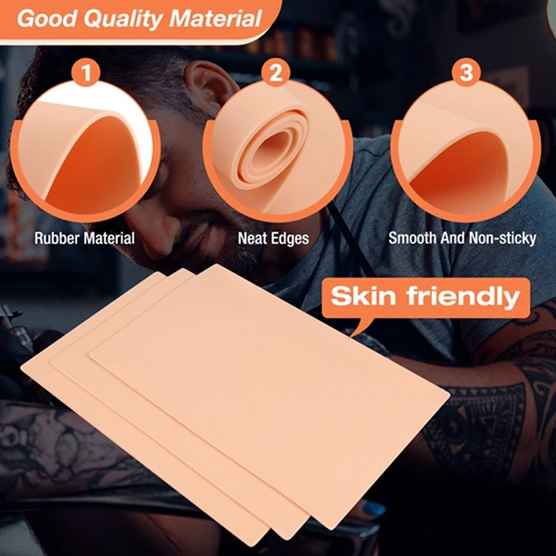 6 STKS Tattoo Oefenhuid 0,25 CM Siliconen Nephuid Dubbelzijdig Voor Permanente Make-up Training Supply Tattoo Accessoire