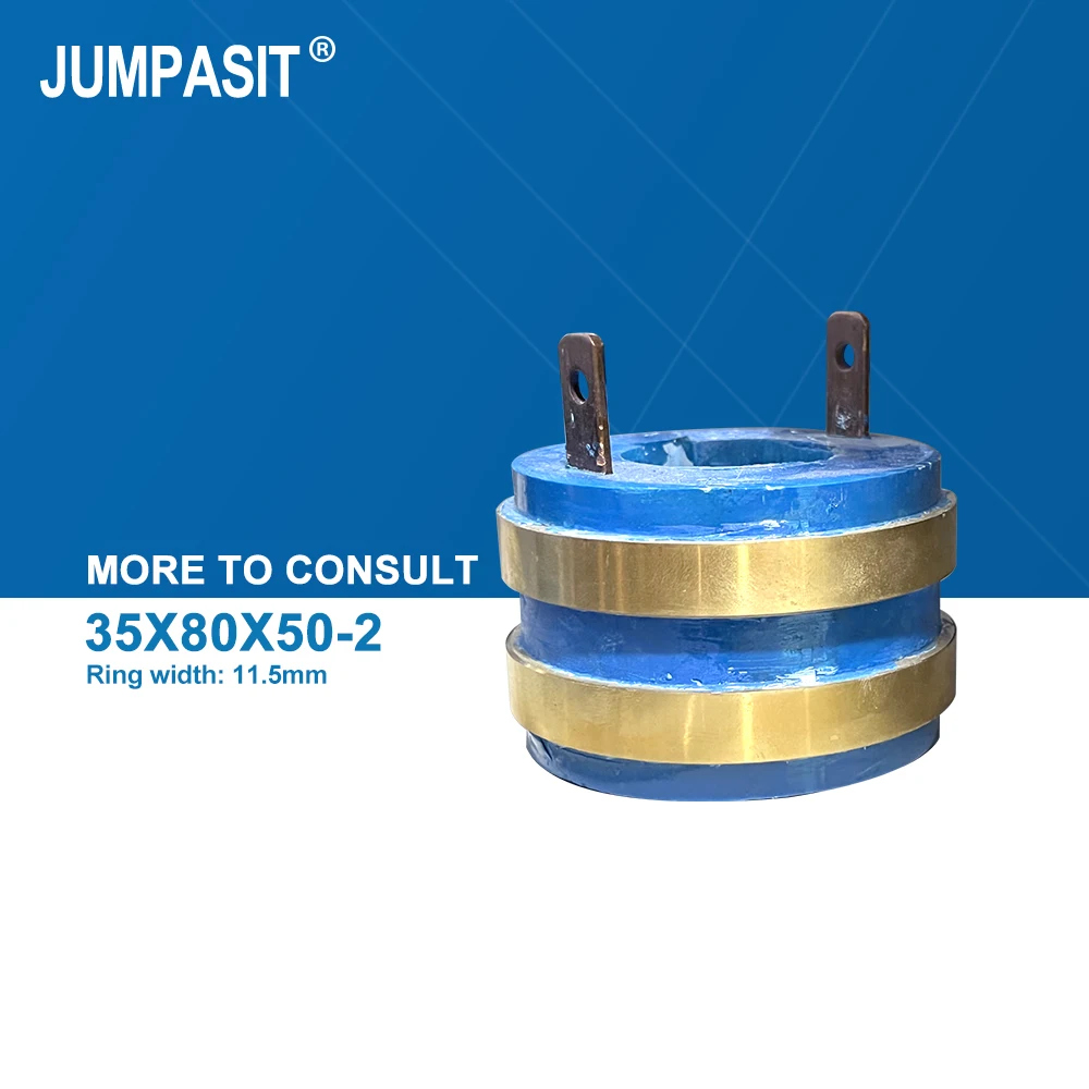 Jumpasit 45A 35x80x50-2 2-Ring High Current Carbon Brush Slip Ring Motor Rotary Connector