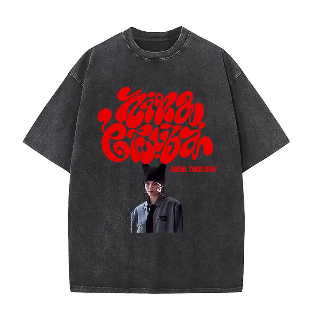 

Rapper Nina Chuba Arena Tour 2025 Washed Vintage T Shirts Men Women Hip Hop Fashion T-shirts Men's Retro Oversized Streetwear