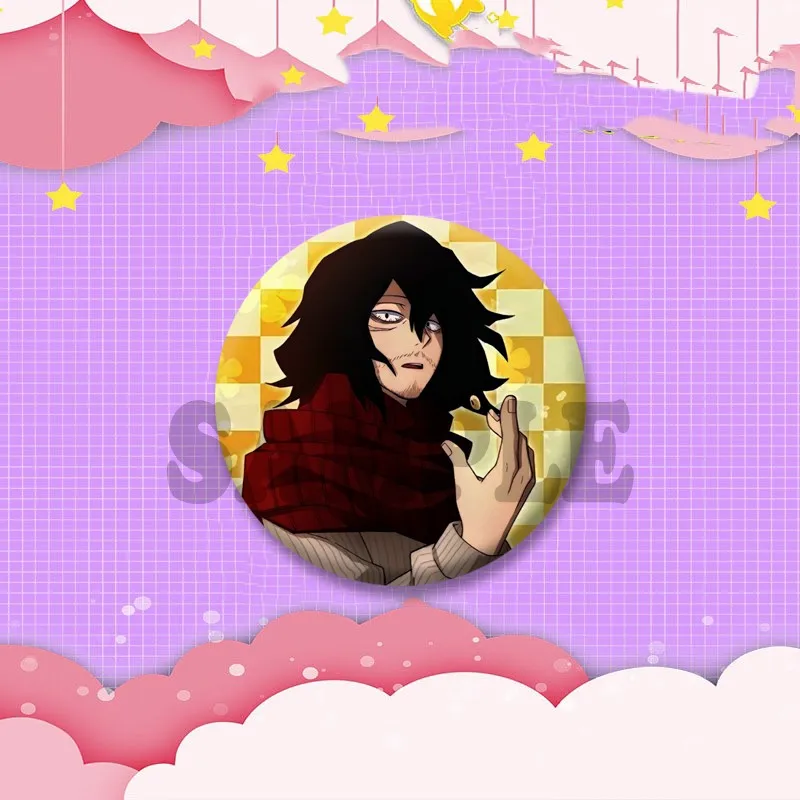 Game Anime Shota Aizawa Cosplay Badge Pin SPTE Plastic Snap-in Brooch Accessories Bag Hat Decor