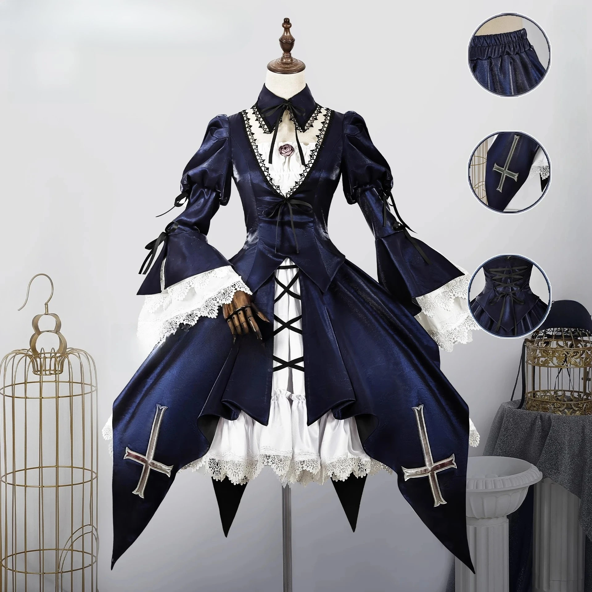 

Костюм для косплея Rozen Maiden Suigintou, платье, парик, наряд для ролевых игр, униформа для Хэллоуина, карнавала, вечеринки, 2026