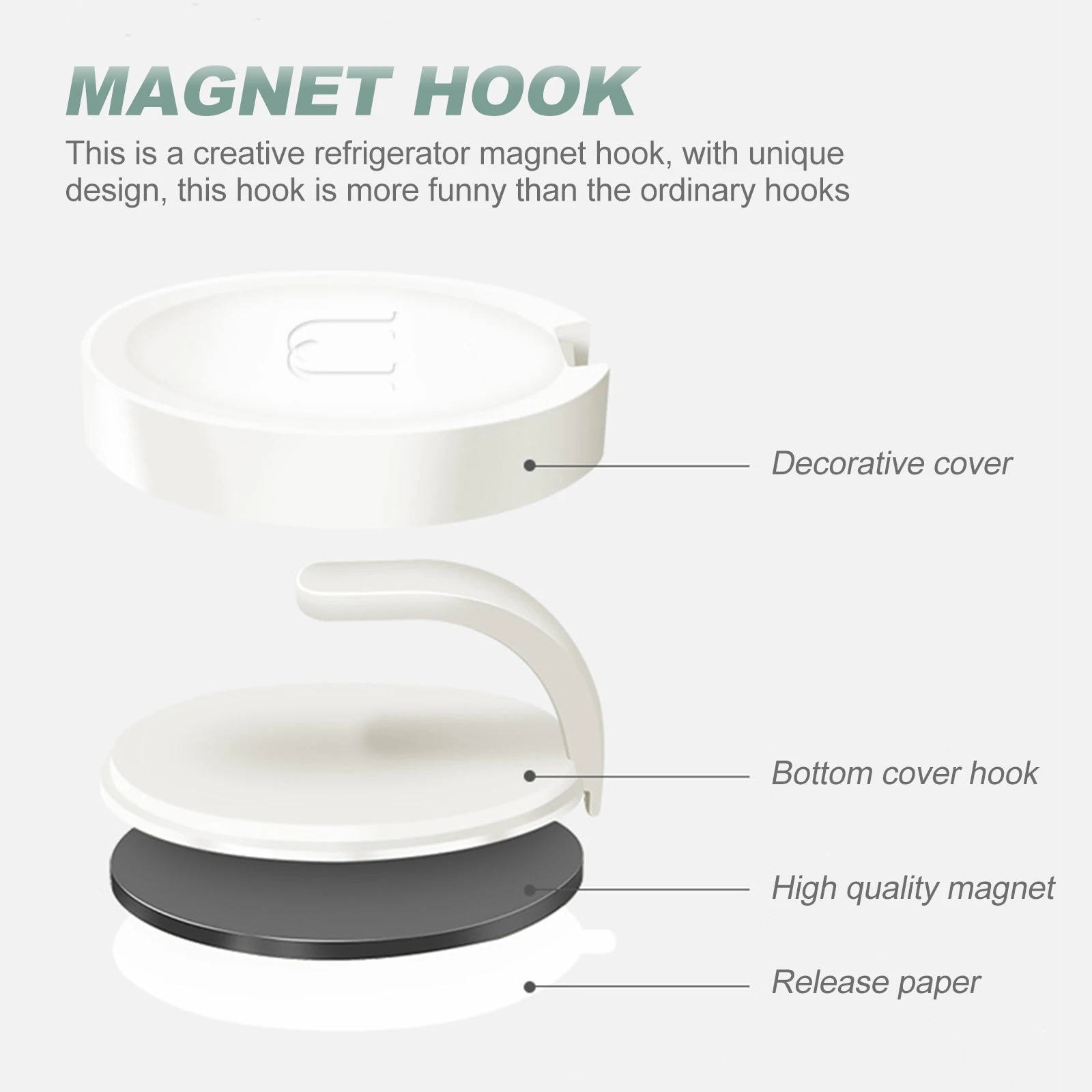 

2 Pcs Duty Coat Hook Magnet Hook Fridge Mount Strong Adhesive for Kitchen Hooks Kitchen Bathroom Coat Key ganizer