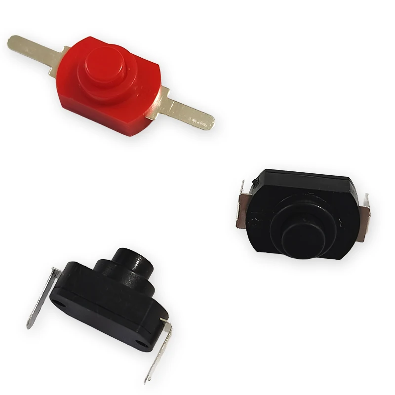 10PCS 1208YD 12x8mm DC 30V 1A Selbst Locking (Halten Typ) Mini Power-Taste Schalter Rot/Weiß/Schwarz ON-OFF Für Elektrische Taschenlampe – Detail 2