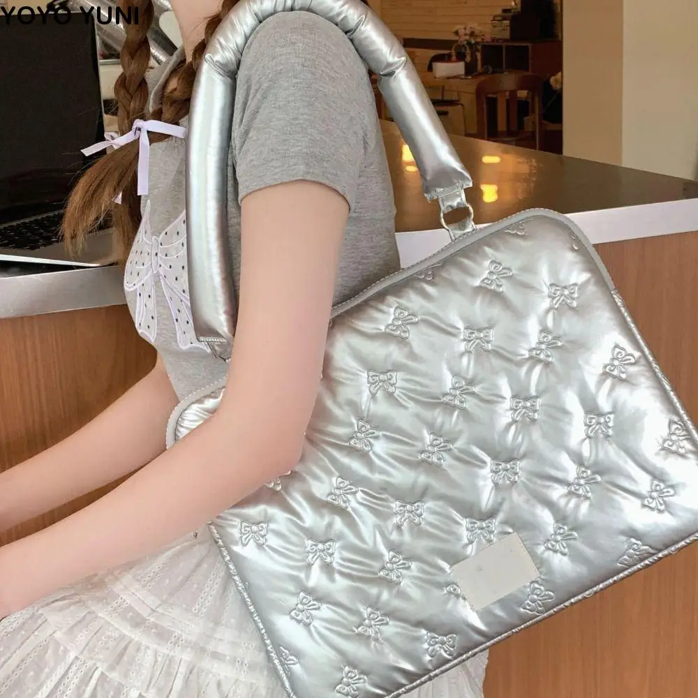 

Lightweight With Handle Computer Sleeve Bag 15 Inch Soft Thin Computer Carrying Bag Bowknot Design Cute Notebook Bag Business