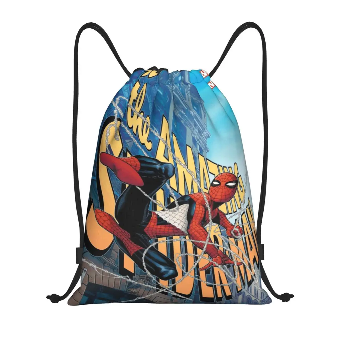 

Сумка на шнурке Marvel, рюкзак-мешок на шнурке с изображением Человека-паука, регулируемый рюкзак-мешок на шнурке, сумка для хранения вещей в стиле Мстителей