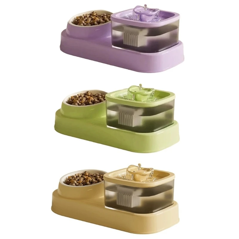 

Pet Automatic Feeder and Waterer Container Bowl 2 in 1 Pet Supplies