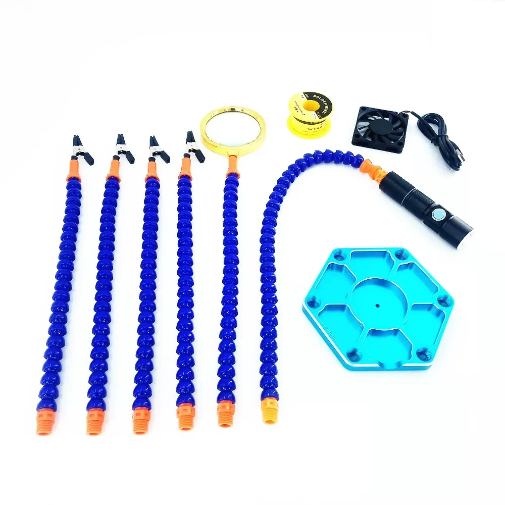 محطة لحام من سبائك الألومنيوم متعددة الوظائف بستة مخالب ملحقات طائرات نموذجية XT60 التحكم في الطيران FPV6-مخلب لحام st #5