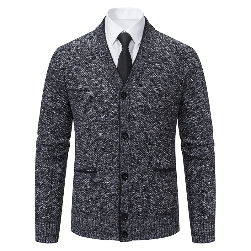 Cárdigan de punto para hombre, suéter coreano con cuello en V, ajustado, informal, top de tendencia, primavera y otoño