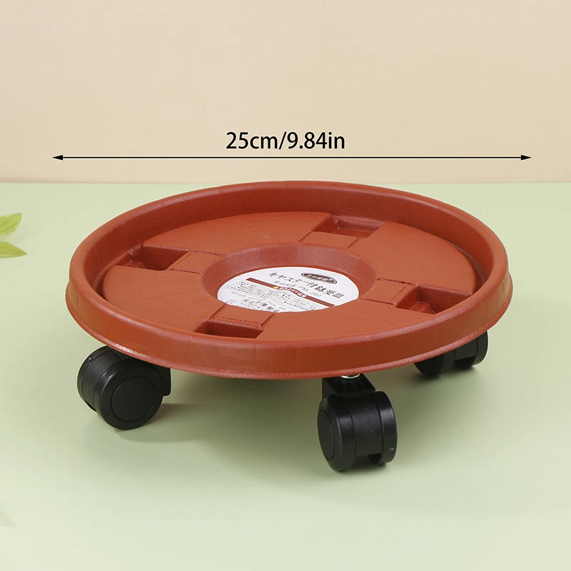 Base Rack Movable Rolling Potted Plant Stand With Rollers Universal Flower Pot Wheels Round Plastic Tray Heavy Duty Flower Pot