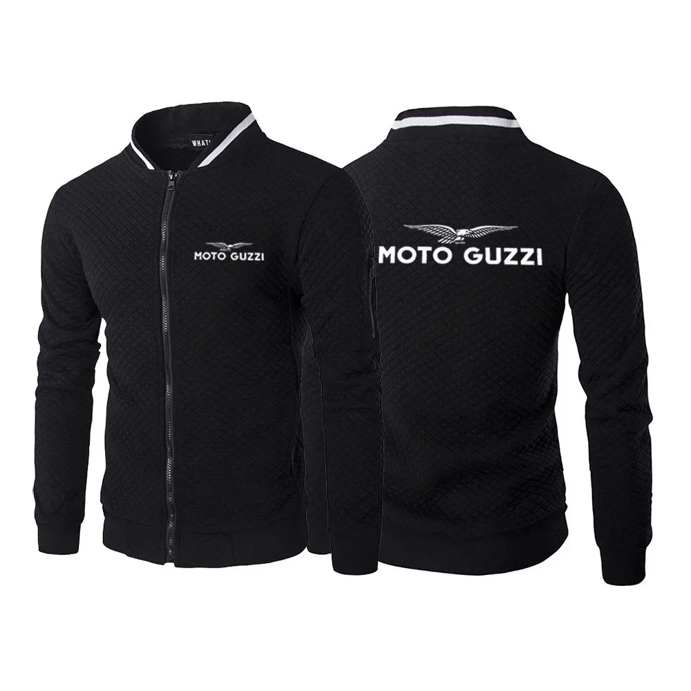 Moto Guzzi 90 Motorcycle 2024 New Fashion Men Spring Autumn Essentials Hoodies Solid Color Zipper Coats Casual Hooded Tracksuit