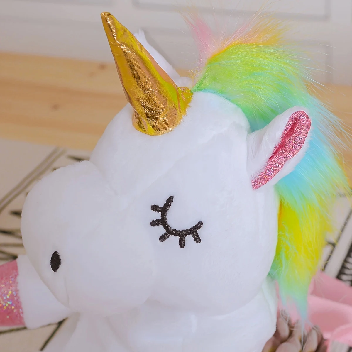 حقيبة ظهر لطيفة للأطفال على شكل وحيد القرن، حقيبة ظهر من القطيفة للأطفال من Dream Teen Heart Unicorn هدية عيد ميلاد ديكور منزلي مبتكر