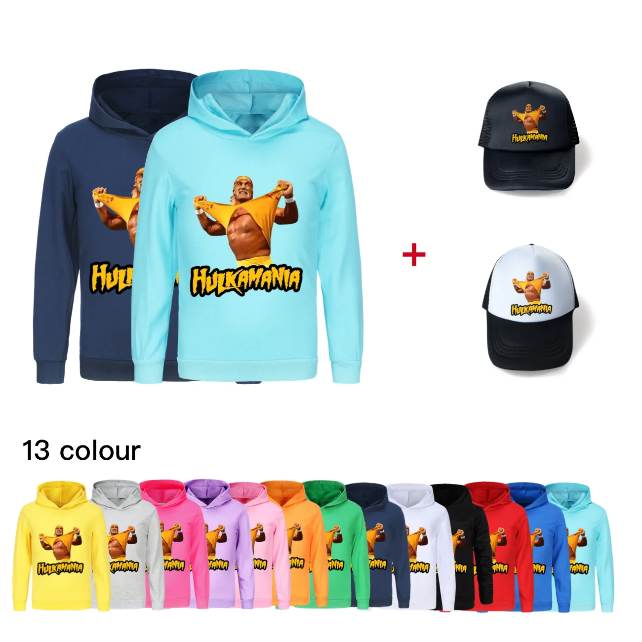 

Hoodie Kids Lovely Hulk Hogan Clothes Boys and Girls Sweatshirt Children Pullover Outerwear&sunhat4918