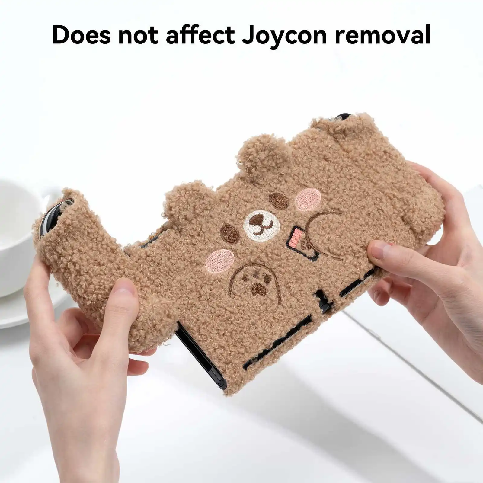 GeekShare Protective Case for Switch 1/ Switch OLED/Switch 2, Bear Plush NS Hard Shell Split Joy-con Cover For NS Accessories - view 3