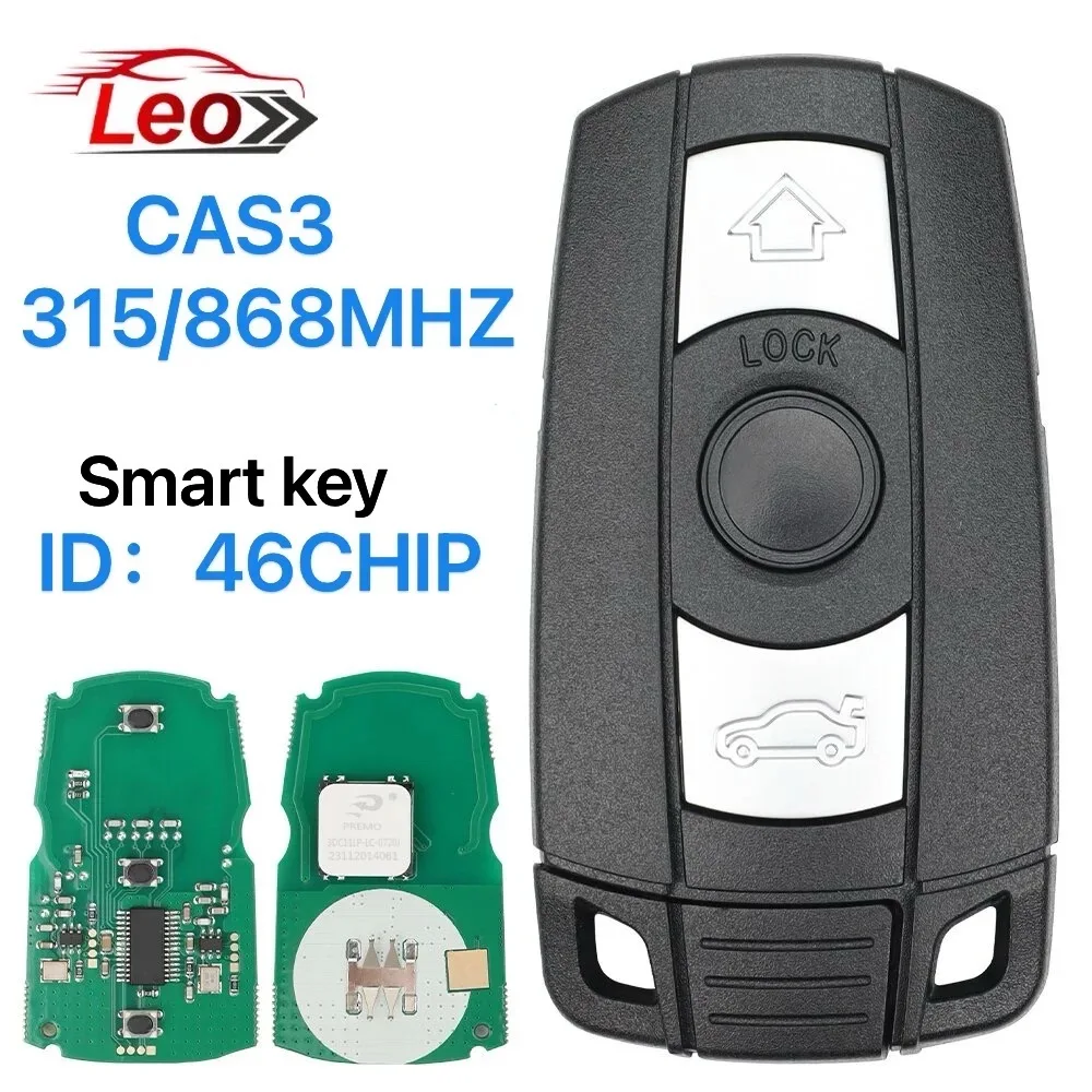 

Leo World Car Remote Control Key for BMW CAS3 1/3/5/7 series X5X6Z4 2004-2010 Proximity KR55WK49147 315/868MHZ 7953 ID46CHIP