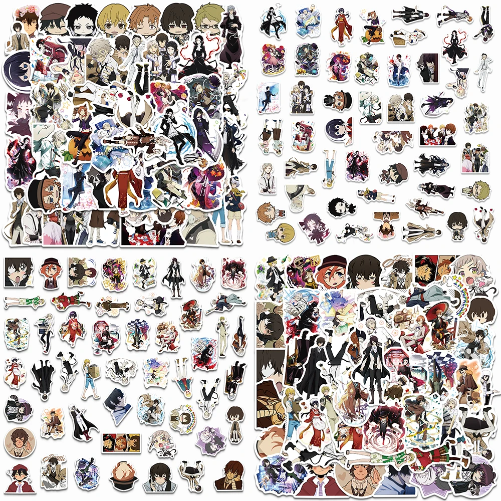 100PCS Anime Wenhao Wild Dog Stickers Cartoon TV Show Decals For Skateboard Laptop Water Cup Refrigerator DIY Waterproof Sticker