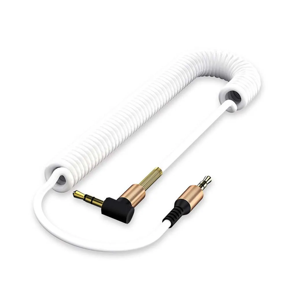 Headphone Cord Cord Jack Stretch Stereo Spring Cable 3.5 mm To 3.5mm Plug Elbow Car Aux Cord Aux Cable Audio Wire Audio Cable