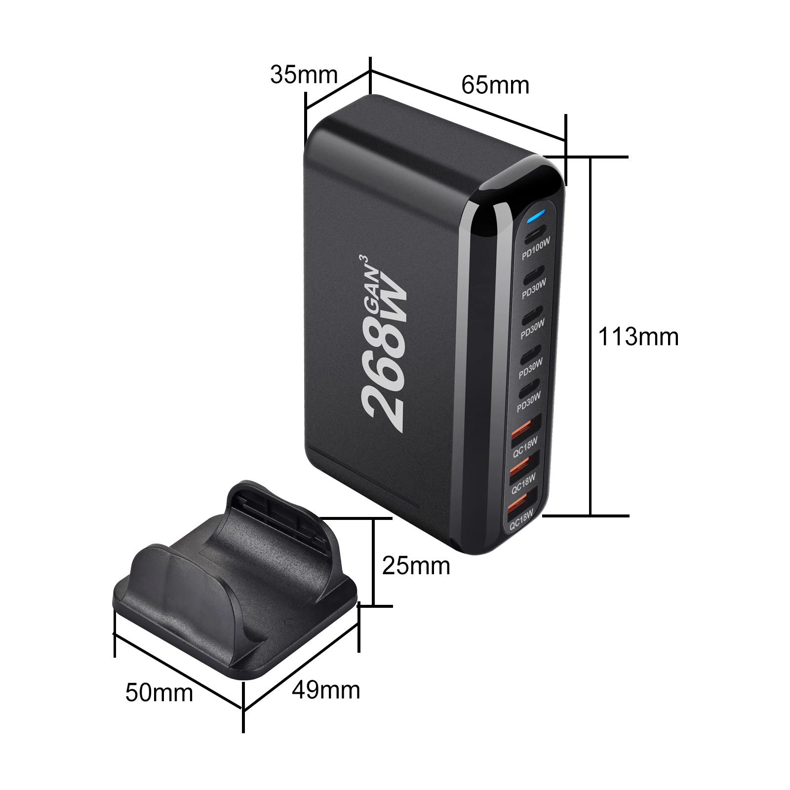 New 268W Gan USB C Fast Charger 200 W 6-Port Charging Station Hub Fast Compact GaN Charger Power Adapter, Compatible with M