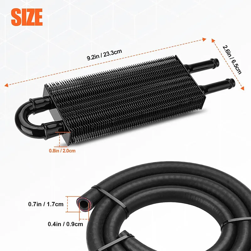 Car Universal 2 Rows Oil Cooler Kit Aluminum Remote Transmission Engine Cooler Auto-Manual Radiator Converter Kit