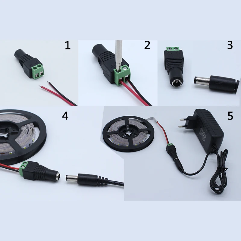 Adattatore di alimentazione a Led con spina ue da AC90-240V a caricatore DC12V convertitore di alimentazione 2A per strisce luminose a nastro Led