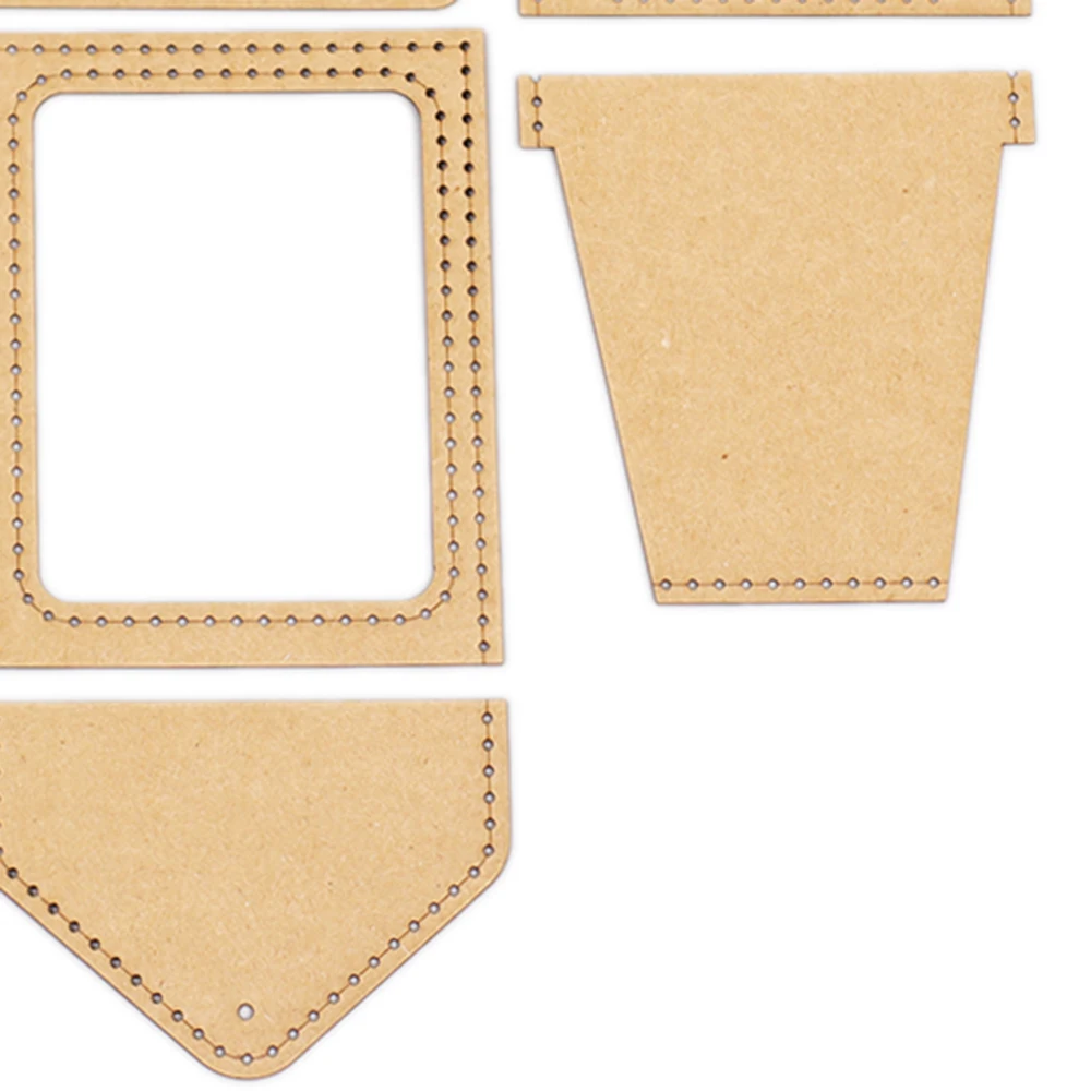 500gsm kraft paper cardholder sewing pattern leather craft drive license bag die cutting template 19x18x1.5cm