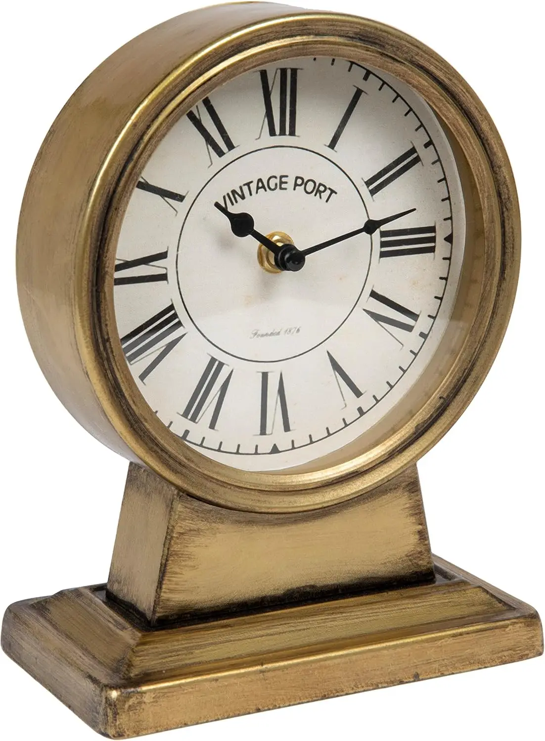 

Elegant Gold Mantel Clock with Glass Cover, Modern Home Decor Accessory