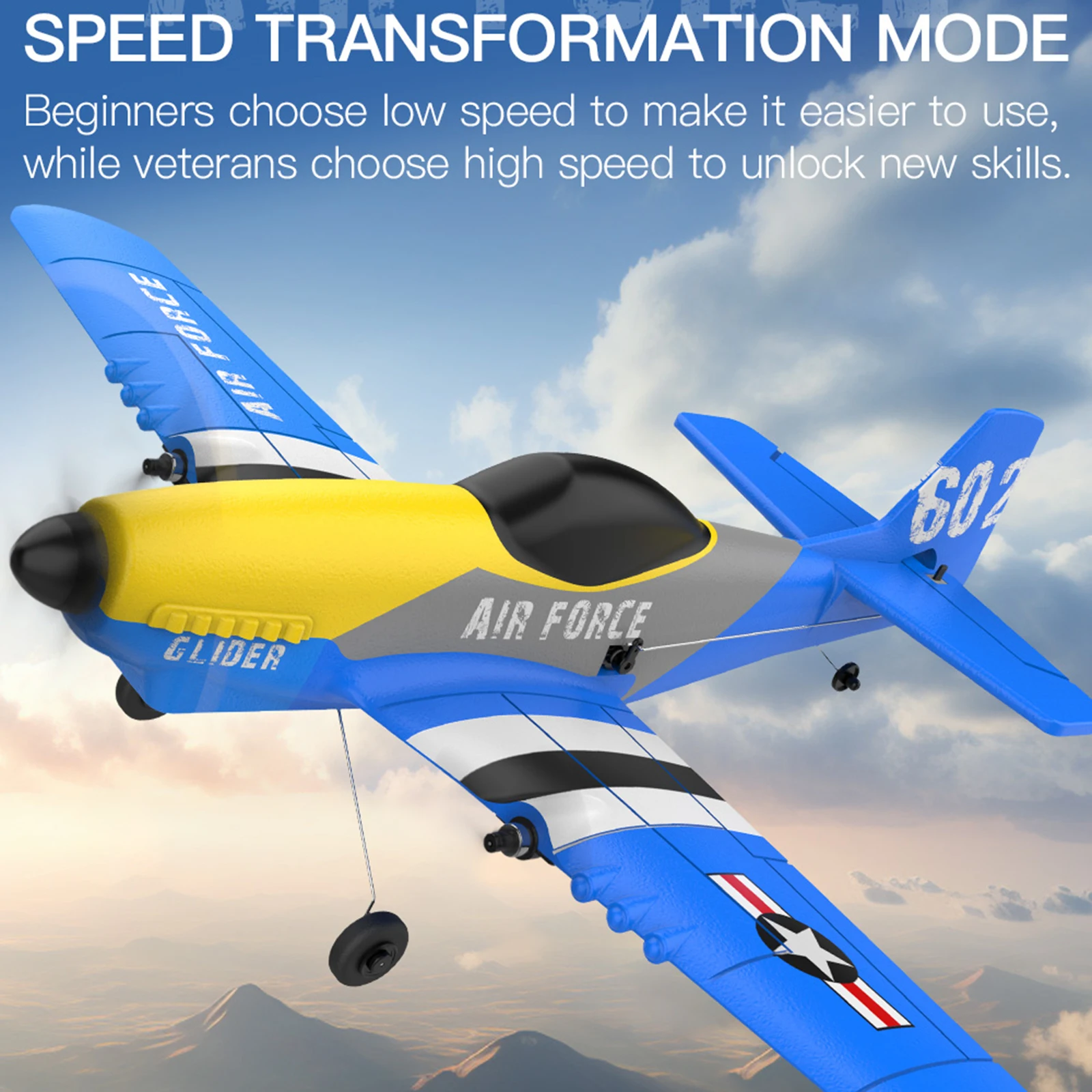 Avión de Control remoto planeador RC, espuma EPP, 3 canales, alta eficiencia, 2,4 GHz, avión planeador RC con giroscopio incorporado para niños, avión RC