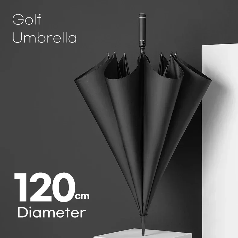 Big Golf Umbrella Men LED Night Lighting Long Handle Umbrella Windproof Strong 8 Ribs Business Large Umbrella Heavy Rain