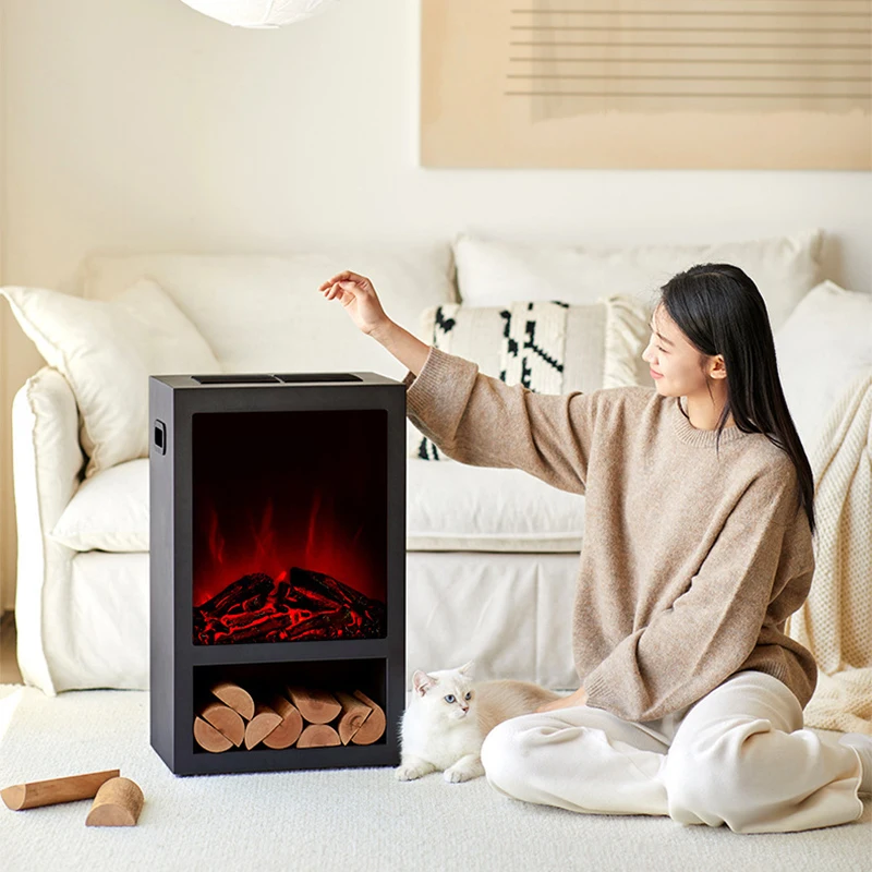 

Электрический обогреватель с имитацией пламени 2000 Вт, имитация камина из массива дерева, с нагревательным элементом из проволоки, для гостиной и спальни