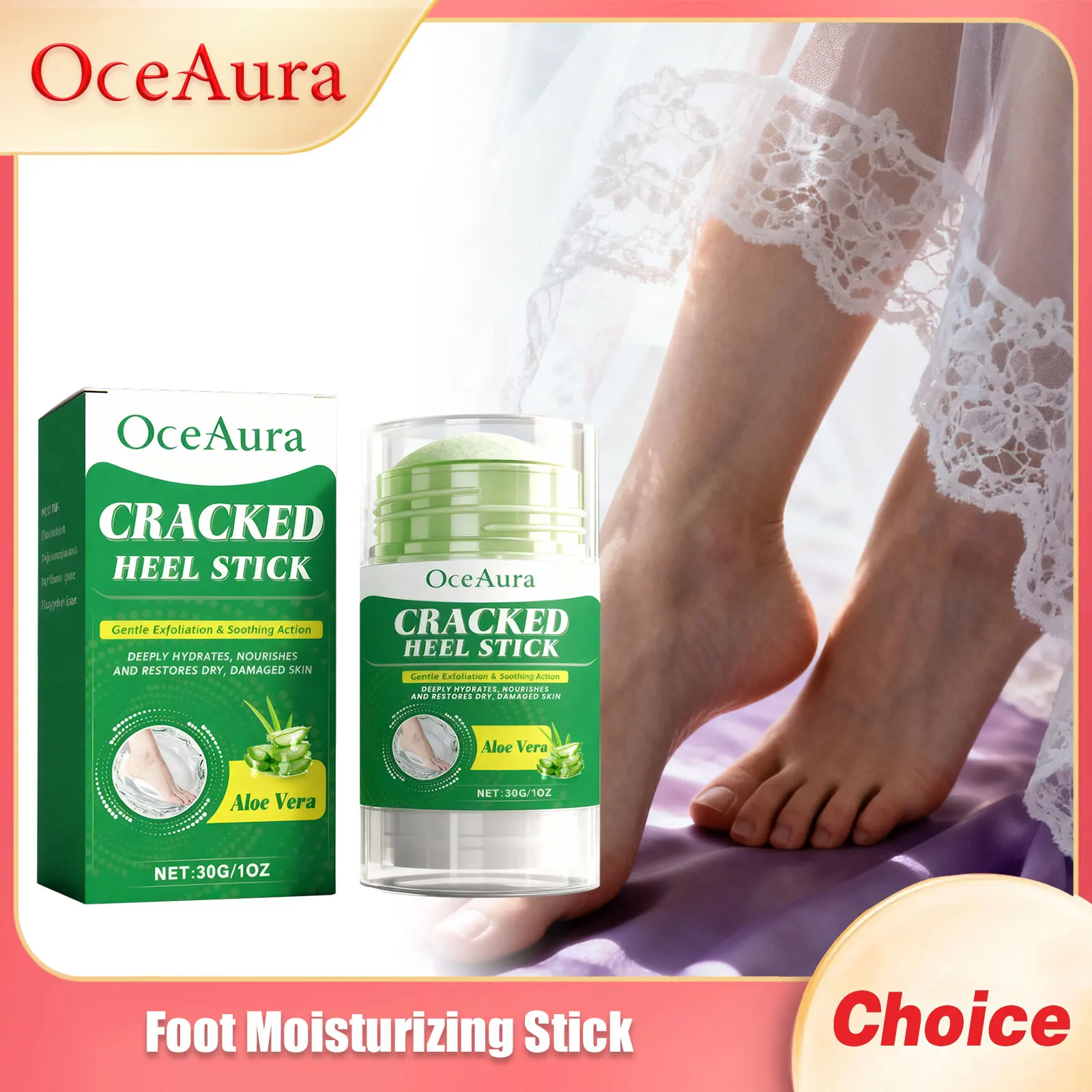 

OCEAURA Foot Nourishing Stick Repair Cracks Relieve Dryness Exfoliate Improve Roughness Smooth Massage Brighten Foot Sooth Stick