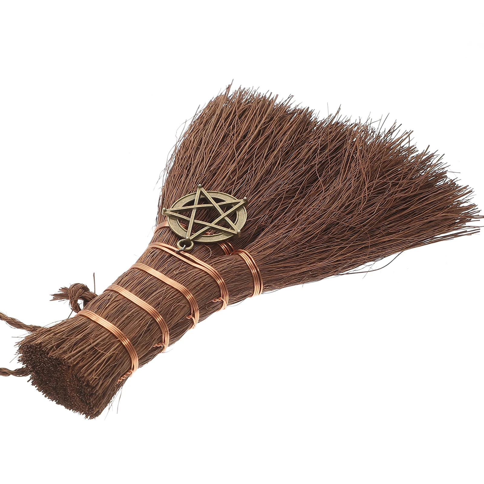 

Exquisite Brown Broom Pendant Decorative Car Ornaments Miniature Brooms for Crafts Crystal
