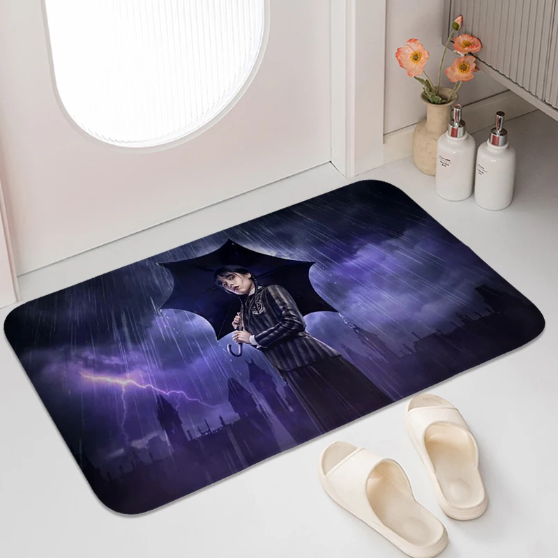 Bathmat Wednesday A-Addams Carpet for Bedroom Washable Non-slip Kitchen Rug Modern Home Decoration House Interior Entrance Mat