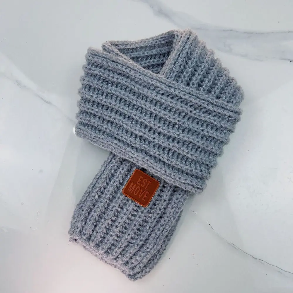 Fashion Warm Scarf Thick Soft Neck Warmer Winter Outdoor Knitted Scarf Boys Girls