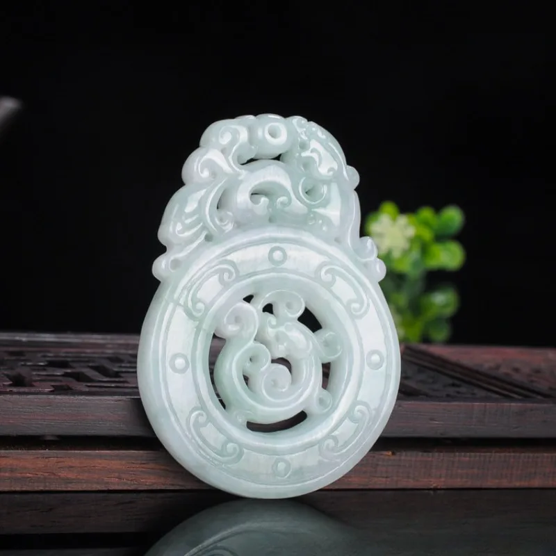 A Goods Glutinous Seed Shuanglong Protector Hollow Longevity Brand Pendant for Men and Women