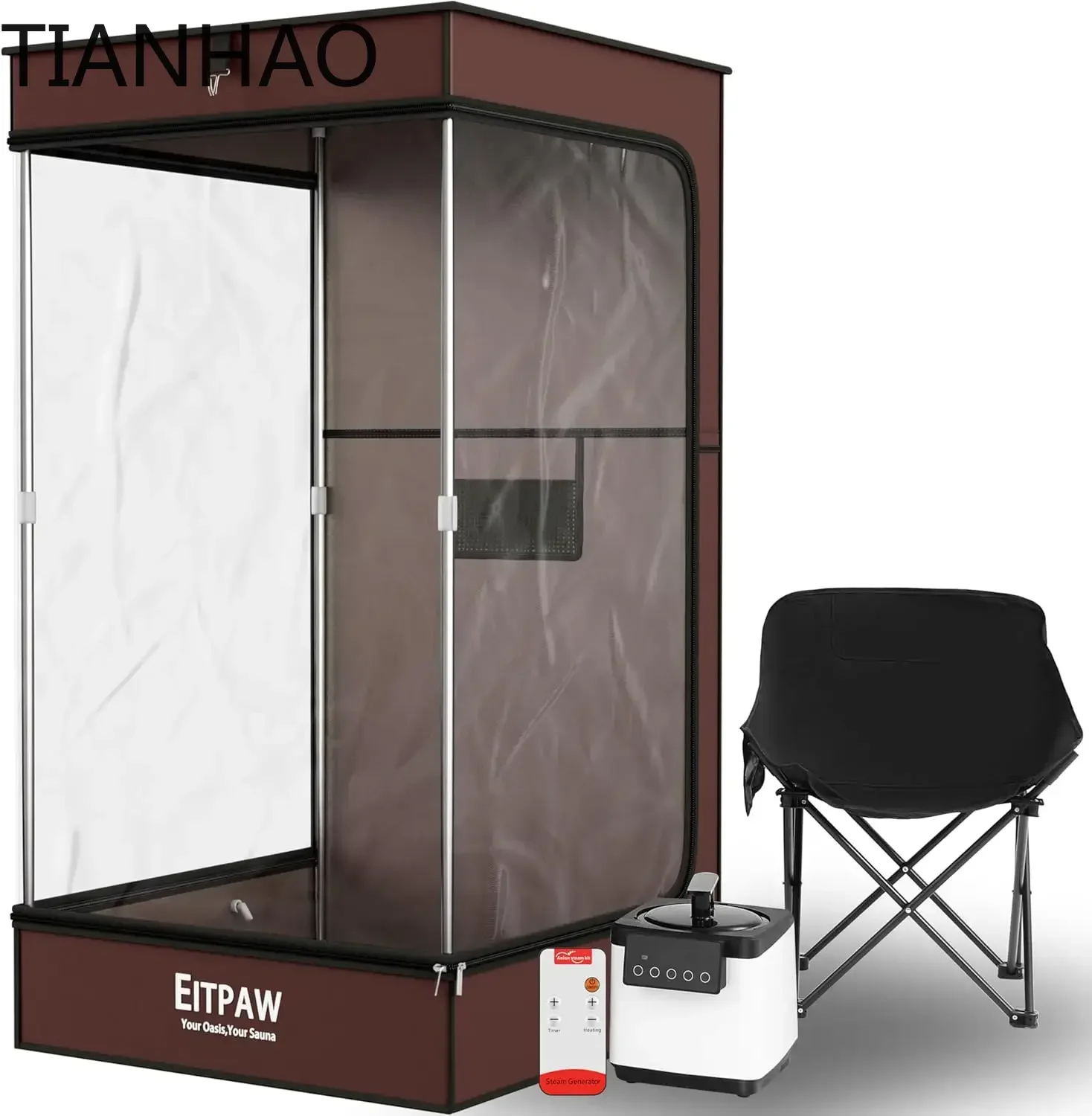 Transparent Steam Sauna, 2.6L & 1000W Steamer, Widen Foldable Chair,  for Home Personal Use