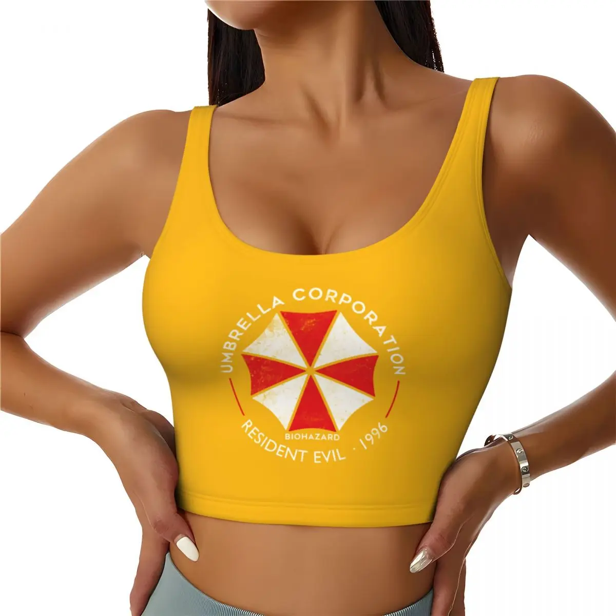 Custom Vintage Umbrella Corporation Workout Crop Tank Tops Women's Seamless Video Game Yoga Running Sports Bras