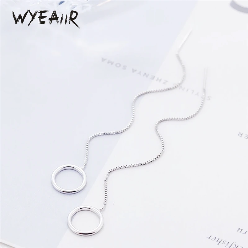 

WYEAIIR стерлингового серебра 925 пробы, простые серьги с геометрическим кругом, ювелирные изделия, роскошные женские серьги