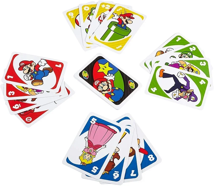 Super Mario Games Mario UNO Card Puzzle Game Family Funny Entertainment Board Game Poker Kids Toys Playing Cards birthday gifts