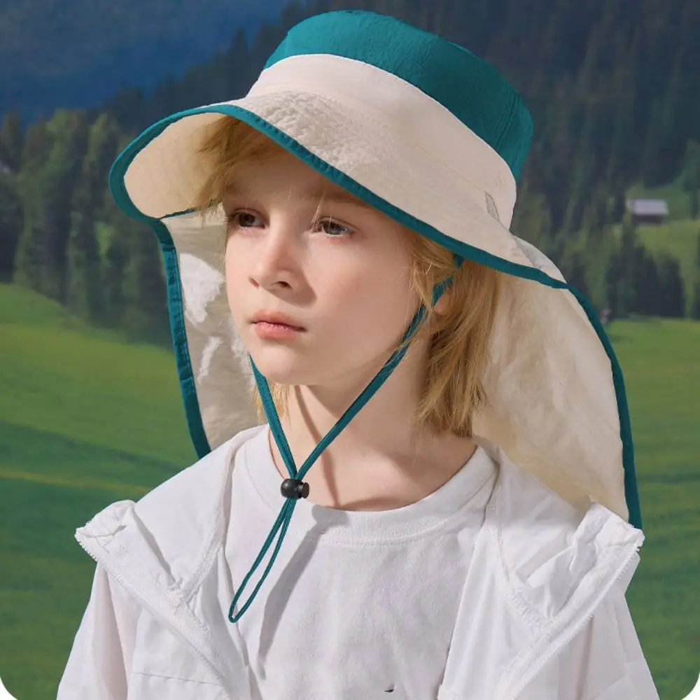 

Сплошной цвет, детская шаль, шляпа от солнца, защита от ультрафиолета, детская пляжная кепка с большими полями, рыбацкая шляпа, чехол для шеи, ушей, солнцезащитный крем, панама для мальчика