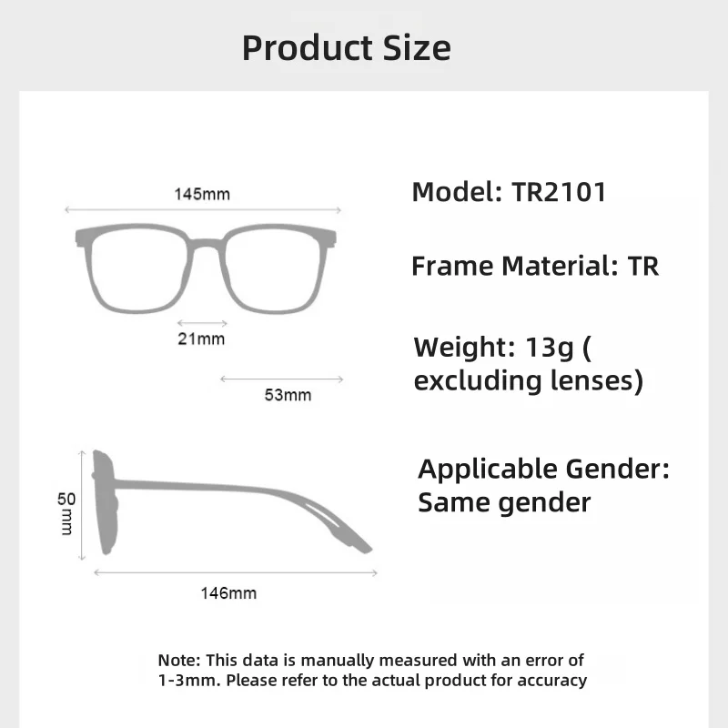 DIEDIESEE خفيفة للغاية مكافحة الضوء الأزرق قصر النظر إطار نظارات وجه كبير الذكور والإناث النظارات الطبية البصرية TR2101