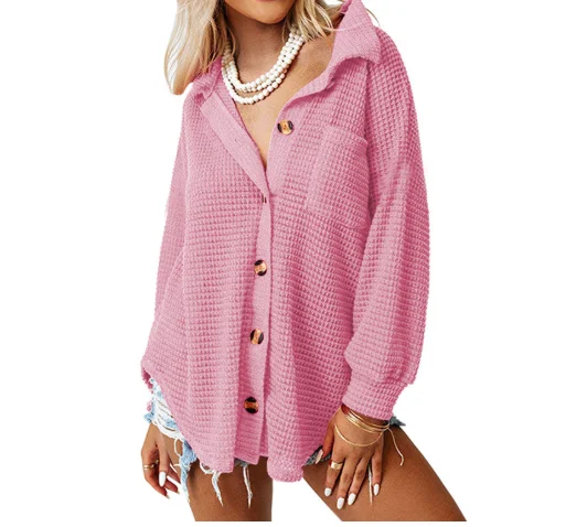 

Knitted solid Boho Beach Cover-up Oversize Blouses Shirts For Women Long Sleeve Casual Jacket Shirt Spring Autumn Blouse Blusas