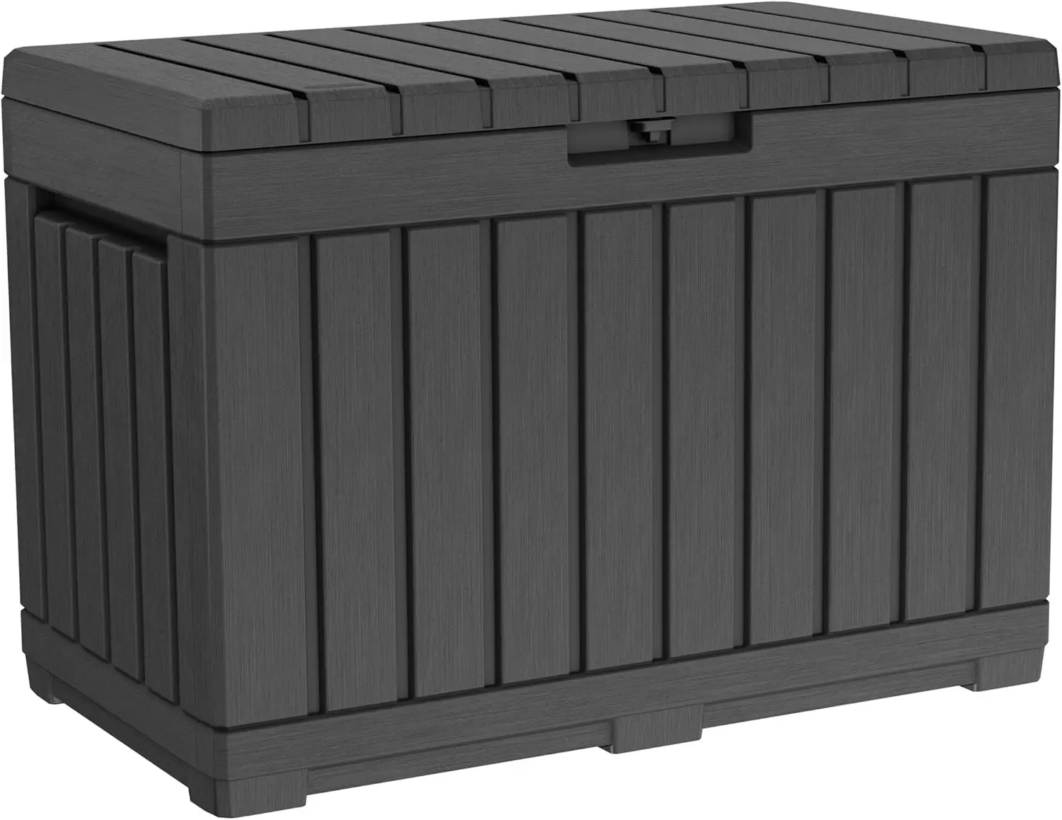 

Kentwood 50 Gallon Resin Deck Box-Organization and Storage for Patio Cushions, Throw Pillows and Garden Tools, Dark Grey