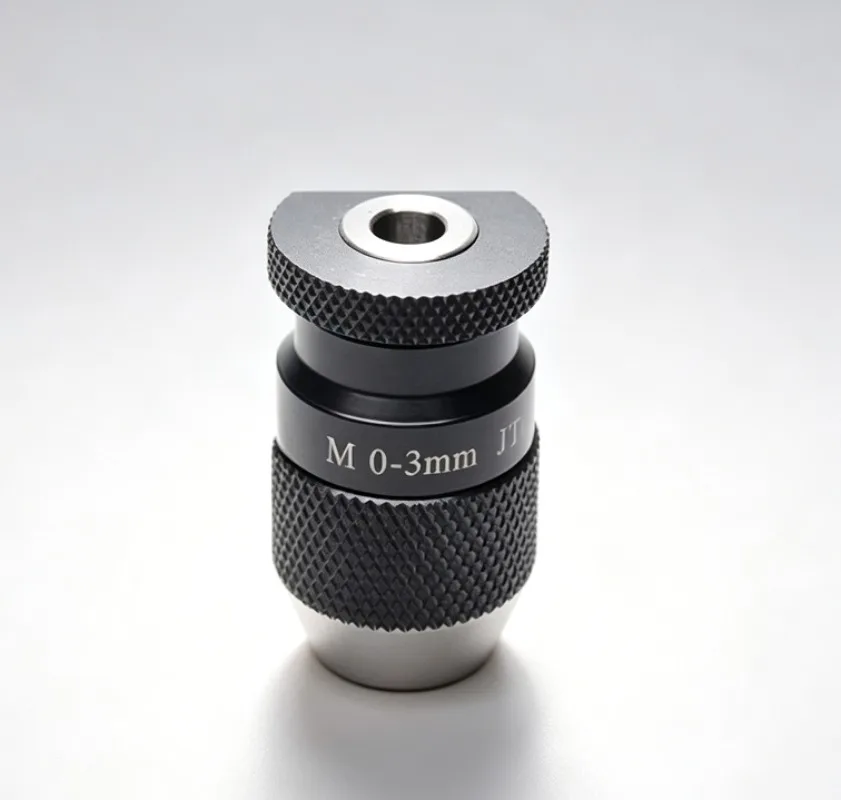 Micro Precision Self-Tightening Drill Chuck 0-3mm JT0 Taper, Keyless Mini Chuck for EDM Perforation Motor