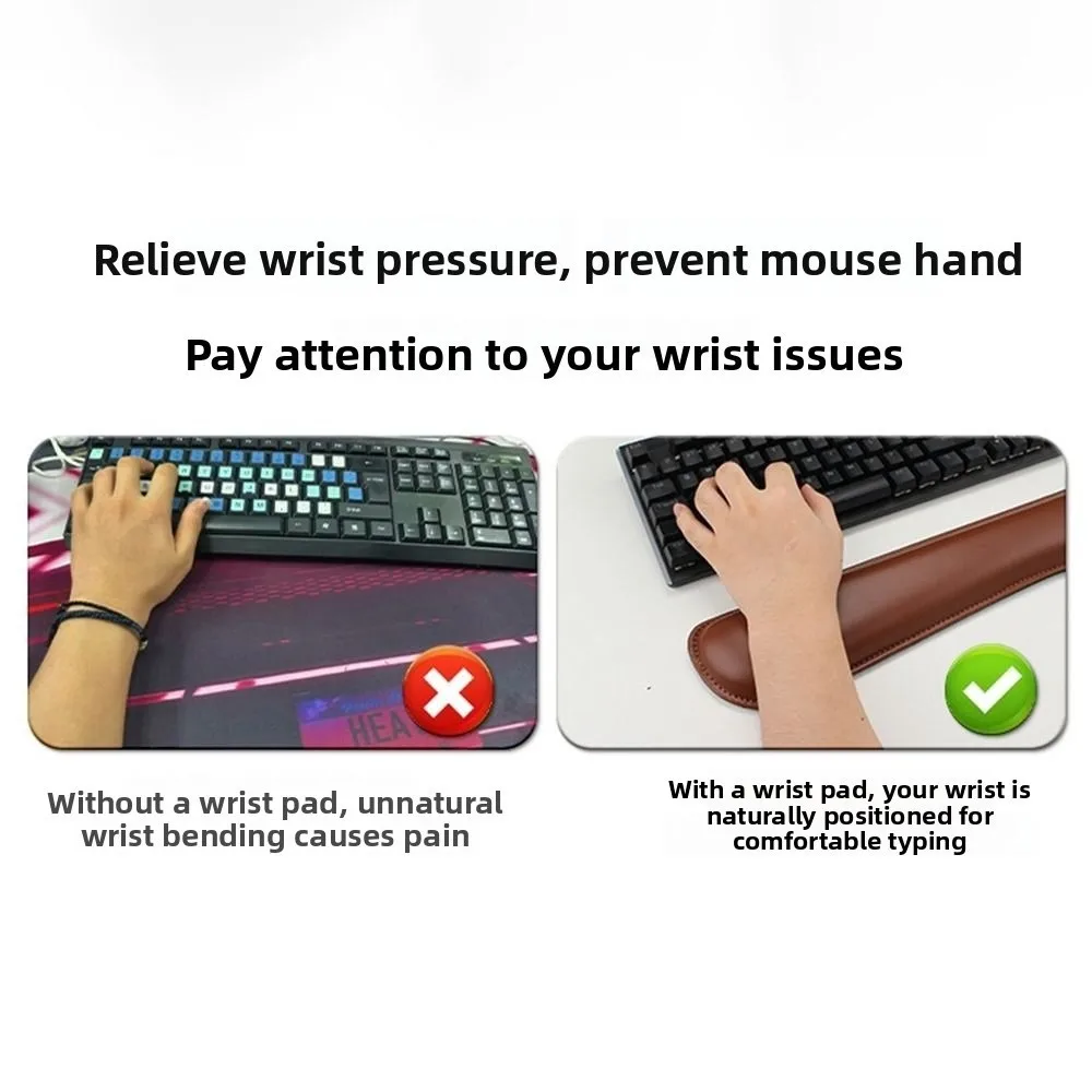 

2Pcs/Set Slow Rebound Wrist Support Mouse Pad Creative Non-Slip Ergonomic Mouse Pad Waterproof Soft Keyboard Hand Cushion