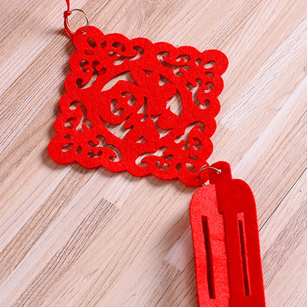 

2Pcs Red Chinese Lanterns Non-Woven Fabric Festive Hanging Pendent Decor for New Year Spring Festival Party Good Luck Symbol