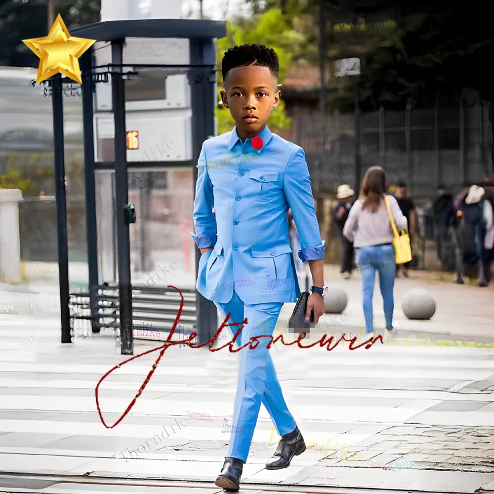 

Boy Affrica Classic Jacket Pants Designs Suits For Wedding Slim Fit Formal Set Boy Tuxedo Prom Costume Kids