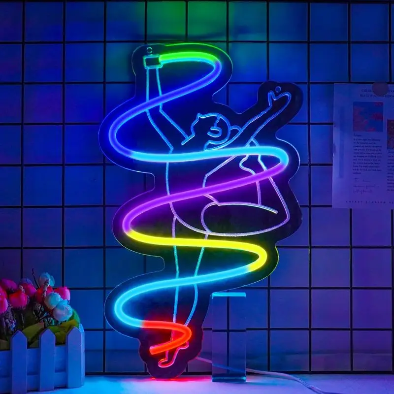 

Dance Mirror Surface Neon Sign RGB USB Powered Led Neon Sign Dimmable Neon Light Wall Decor Party Birthday Gift Pub Dance Room