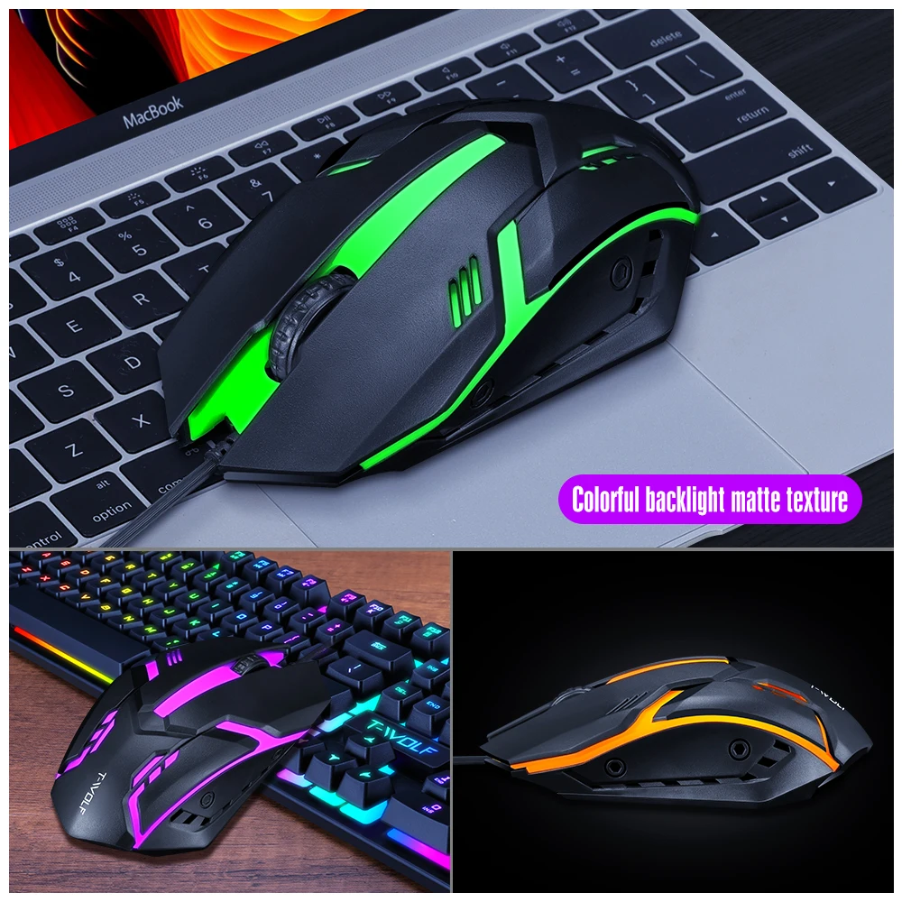 1.35M Wired 104 Keys Computer Colorful Blacklight Gaming Keyboard Mouse Combos