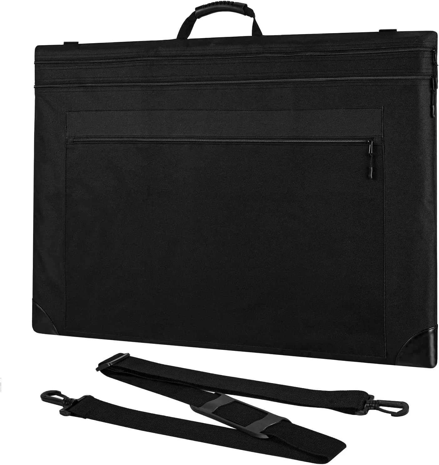

canvas bag features a detachable shoulder strap and leather corner protectors, perfect for storing posters, sketches and artwork